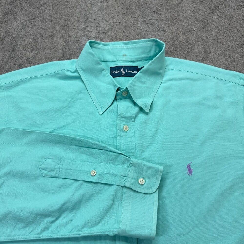 Ralph Lauren Oxford Shirt Men 2XL Blue Classic Fit OCBD Long Sleeve 54"